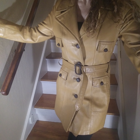 Vintage Jackets & Blazers - Vintage camel 70s leather jacket